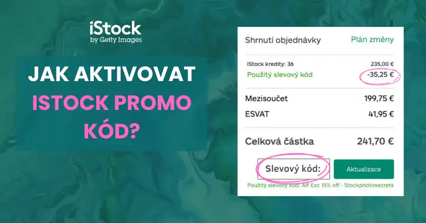 Aktivace slevového kódu iStock
