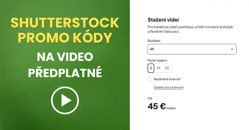 Shutterstock promo kódy na video předplatné