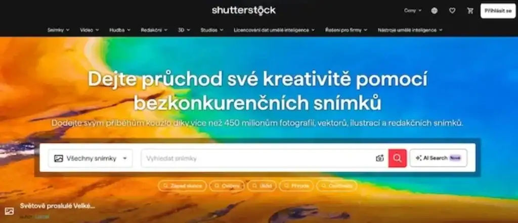 Stránka obrázků Shutterstock