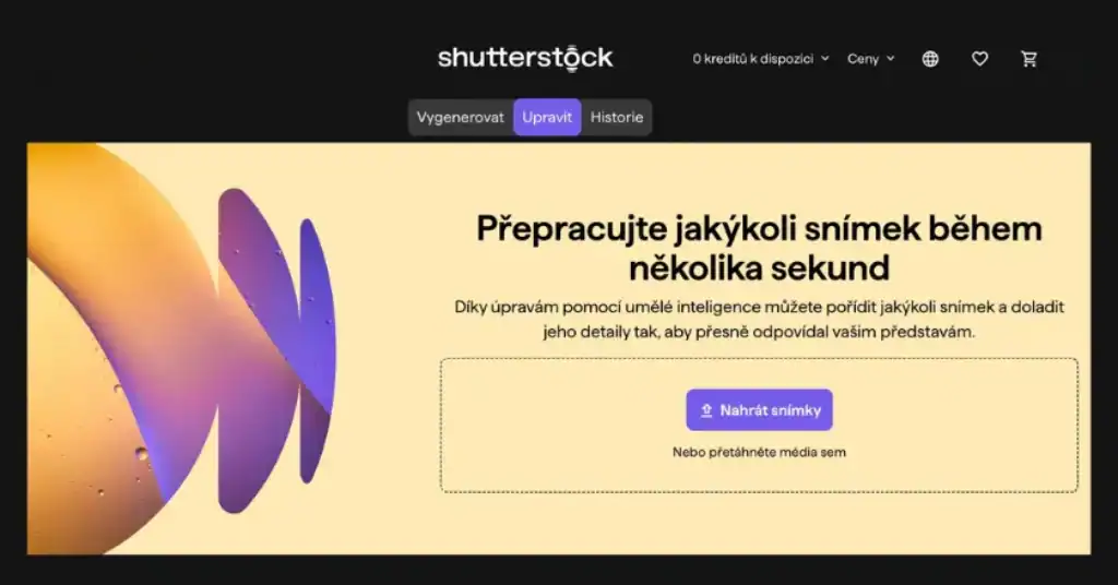 Editor snimku s umelou inteligenci od Shutterstock