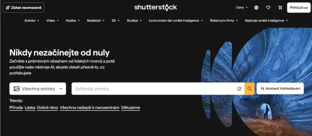 Webové stránky Shutterstock
